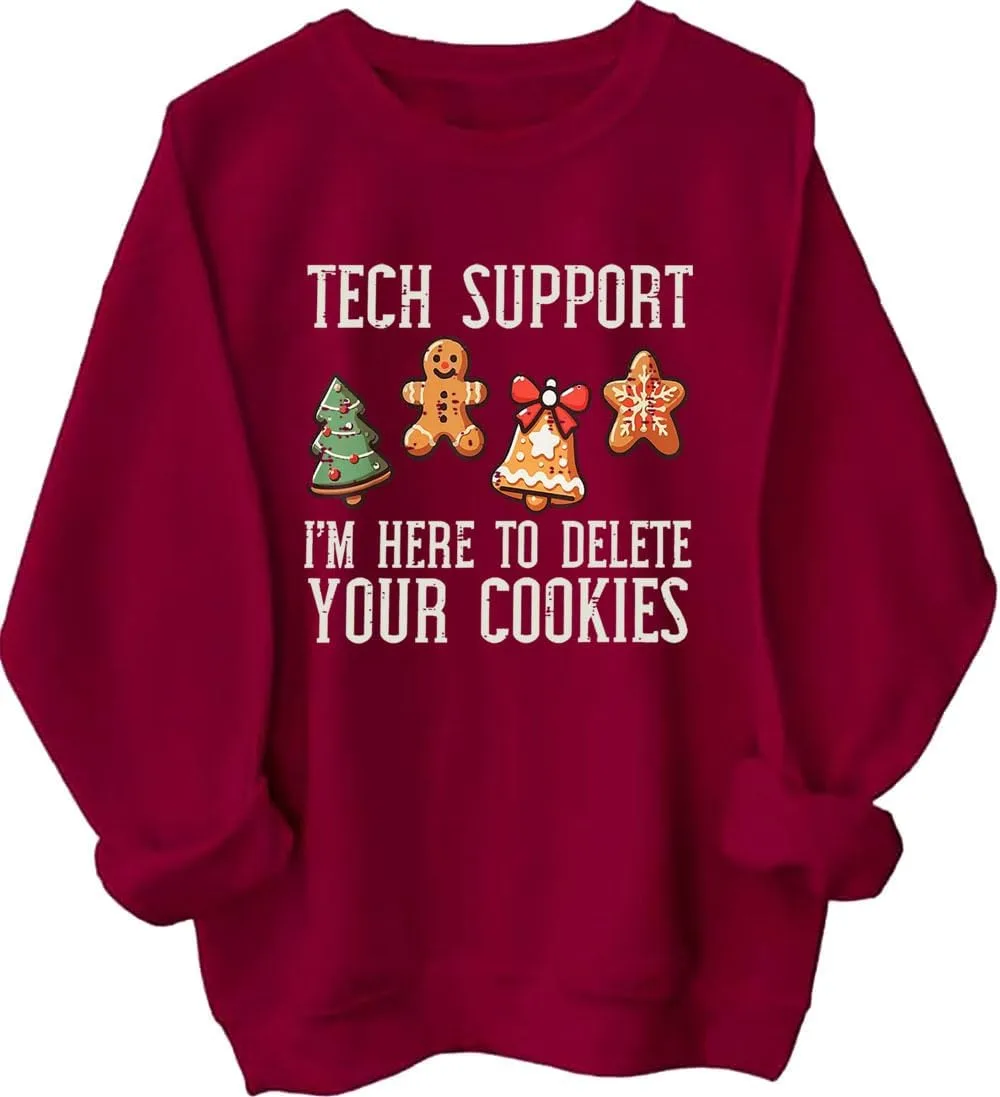

Толстовка Tech Support с новогодним принтом "I Am Here to Delete Cookies" LNDOCAI