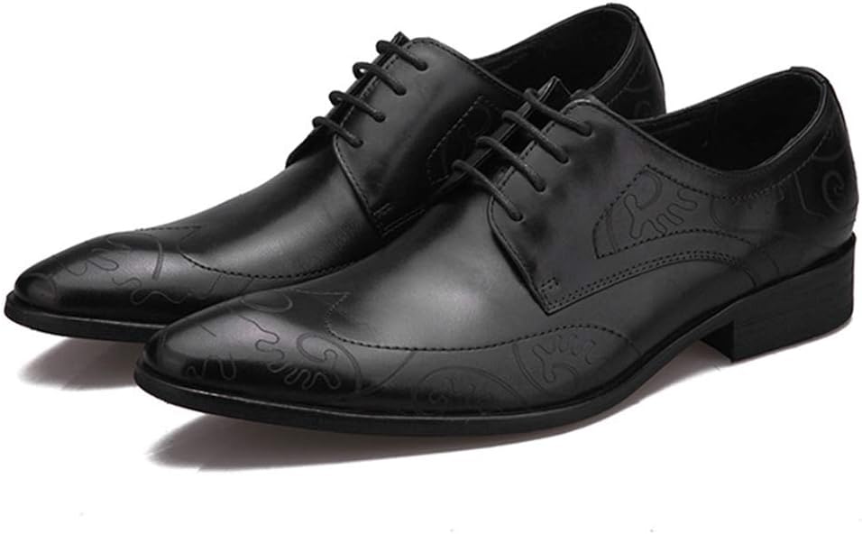 

Мужские классические туфли, ходовые офисные деловые кожаные туфли для вечеринок и банкетов, ботинки из кожи буйвола, черные, 38 размер / UK 5.5 / US 6.5 Grvpm