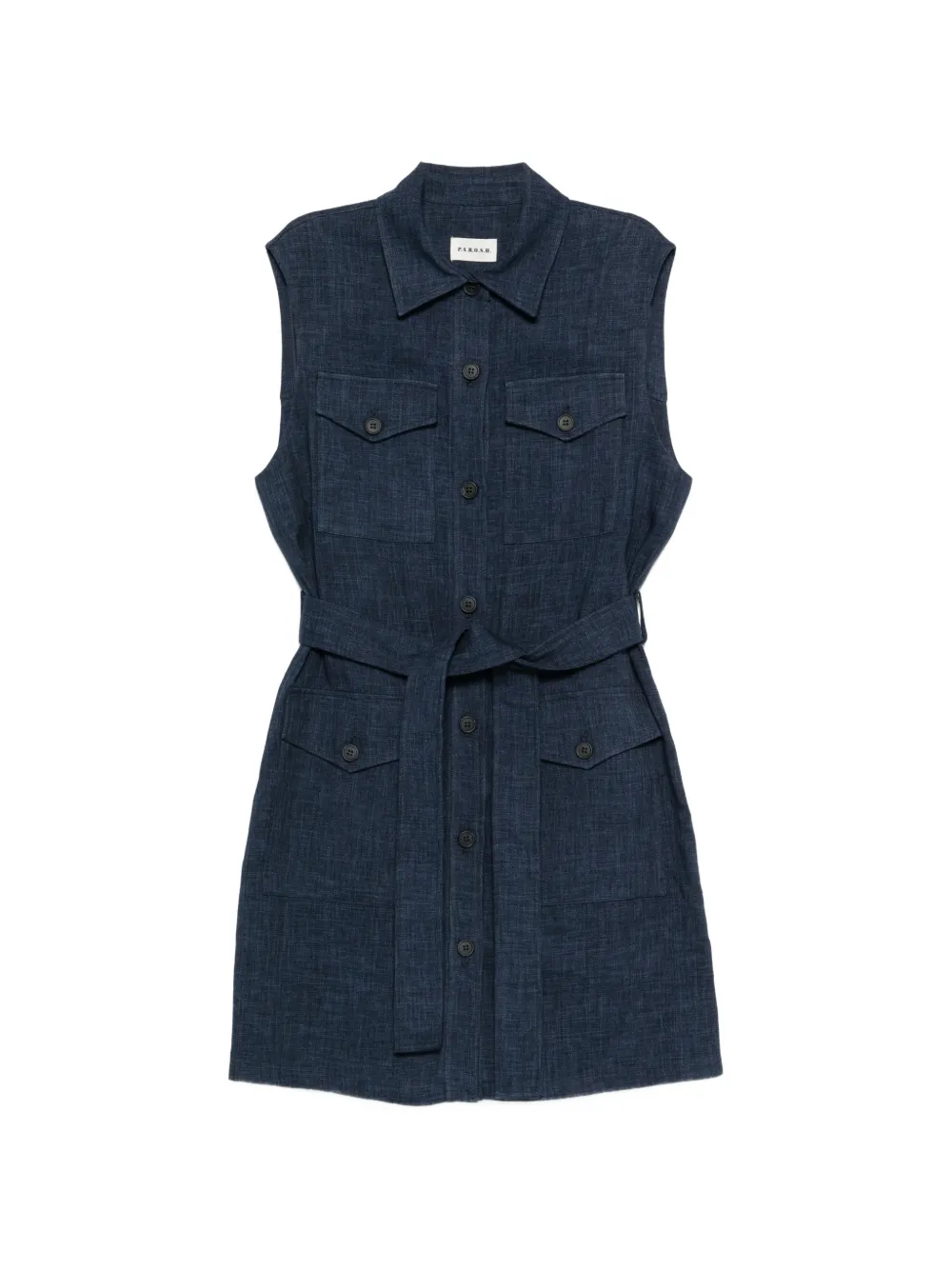 

Мини-платье с поясом P.A.R.O.S.H., синий