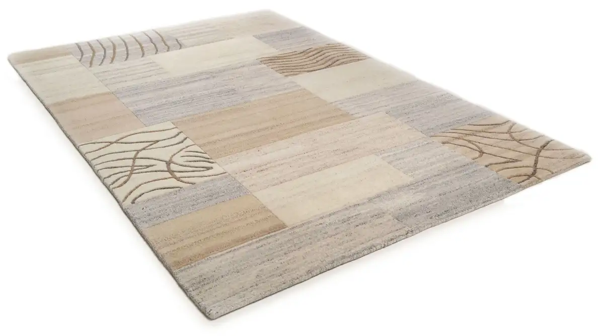 

Шерстяной ковер THEKO "Nakarta 2", прямоугольный, из чистой шерсти, ручной работы, идеально подходит для гостиной и спальни 120х180 см, бежевый