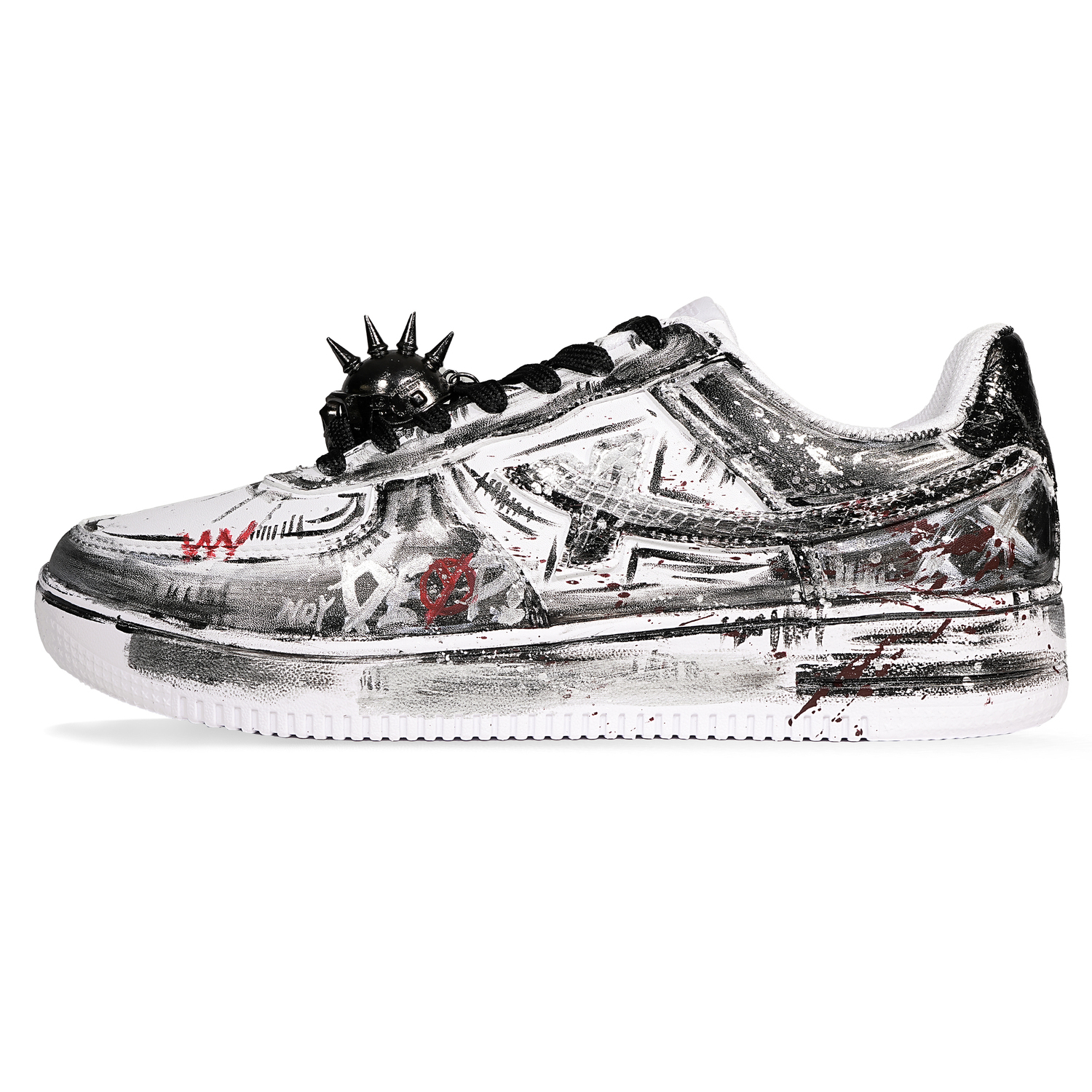 

XTEP Кроссовки Air Force One Skateboard Unisex низкие бело-черные, цвет Black White