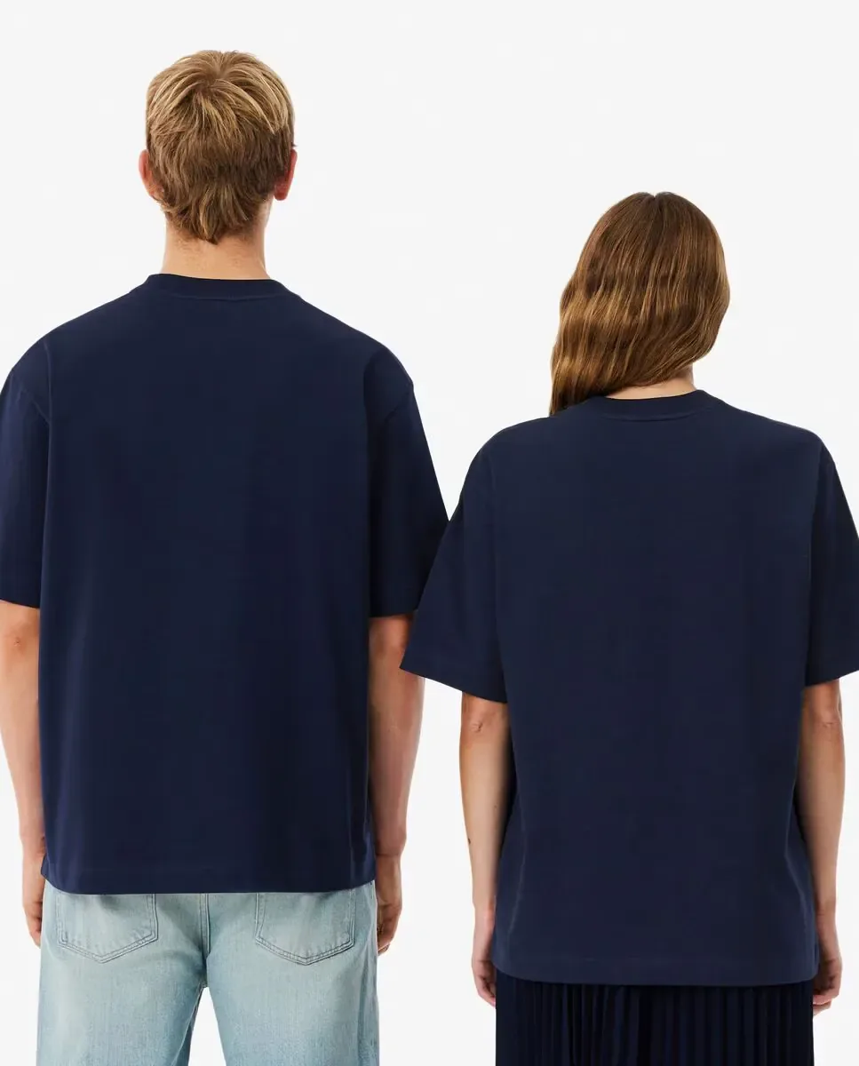 Унисекс футболка с коротким рукавом Lacoste, темно-синий — фото 2