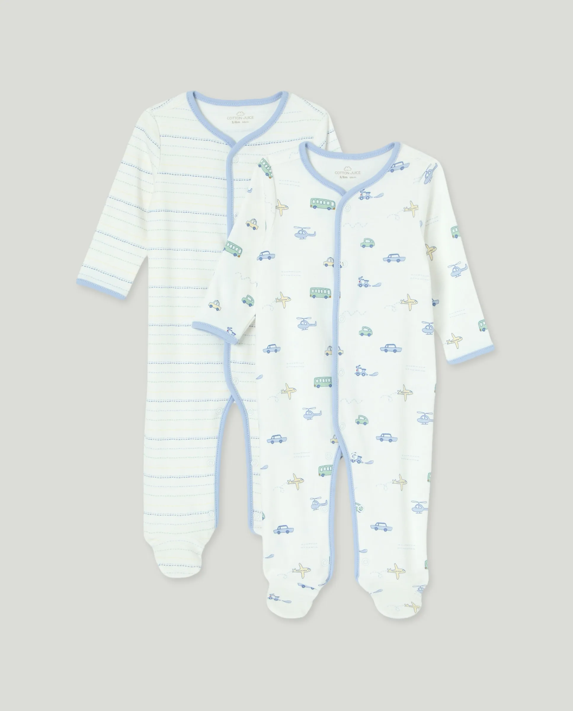 

Набор из 2 длинных распашонок из фантазийного трикотажа с принтом для мальчика Cotton Juice, черный