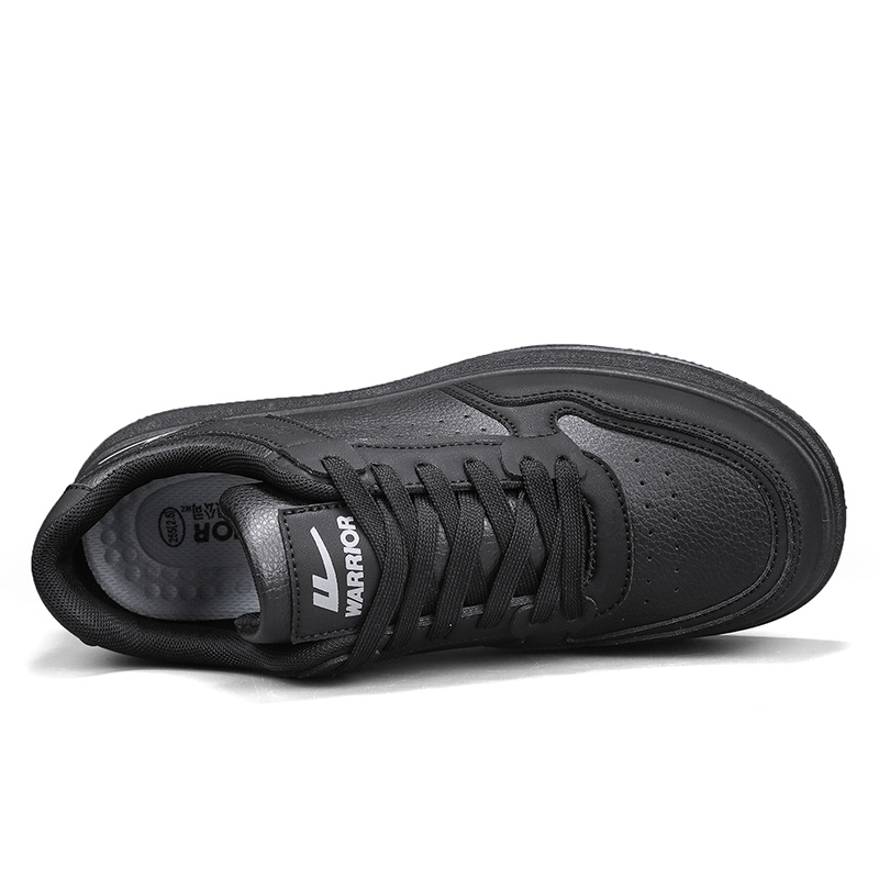 WARRIOR Кроссовки для скейтбординга мужские All Black с противоскользящей подошвой, амортизацией, устойчивостью к истиранию и поддержкой баланса — фото 4