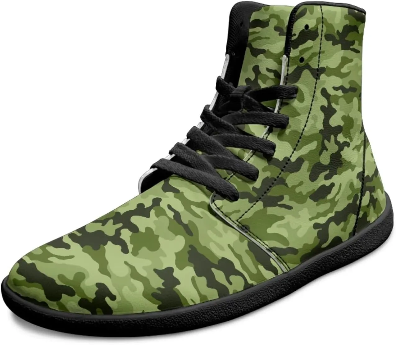 Мужские высокие кроссовки Barefoot с широкой коробкой для пальцев, подошвой с нулевым уклоном, противоскользящие, для походов и бега, ботинки до щиколотки Xixirimido, камуфляж