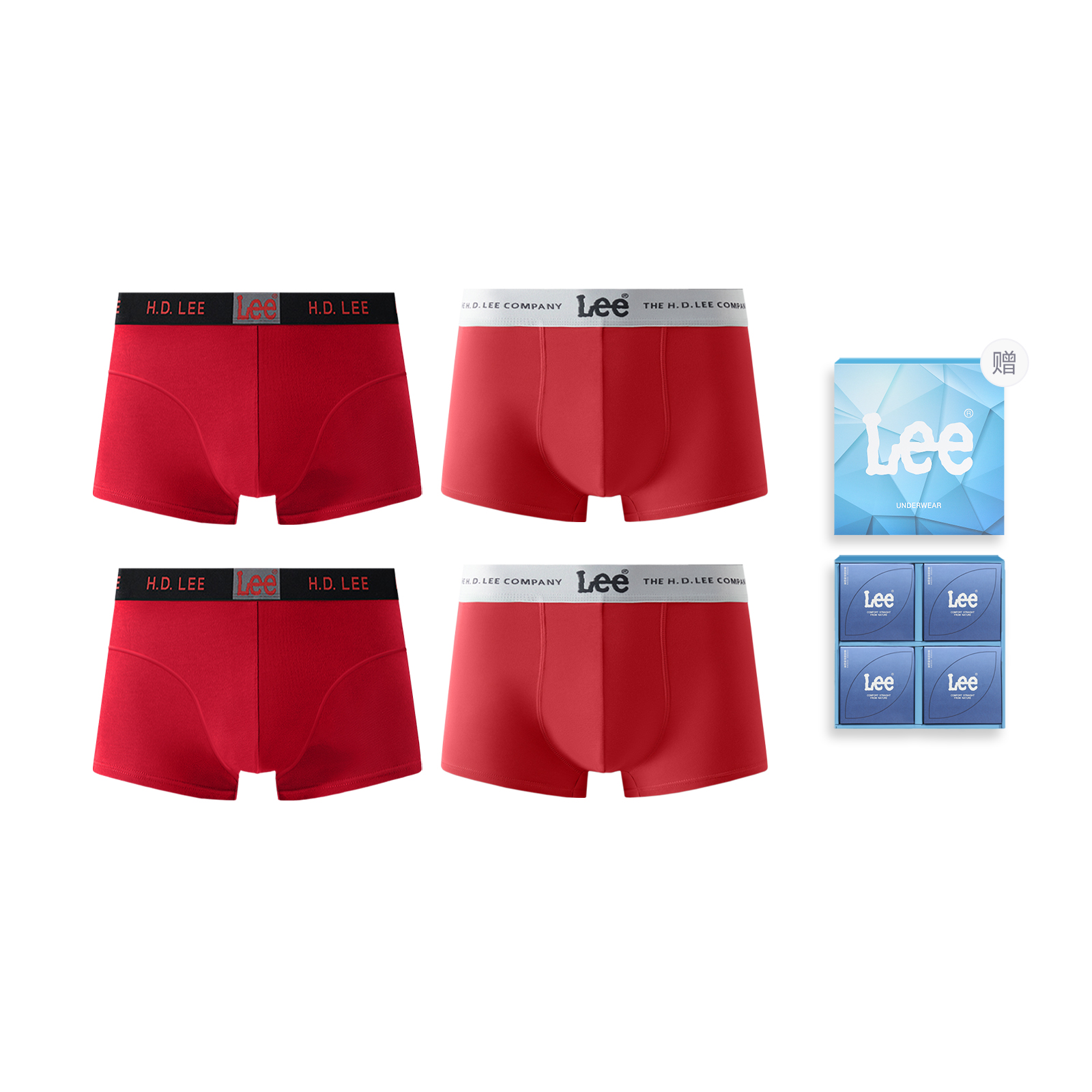 

Lee Блестящие подарочные наборы нижнего белья для мужчин, 4 штуки