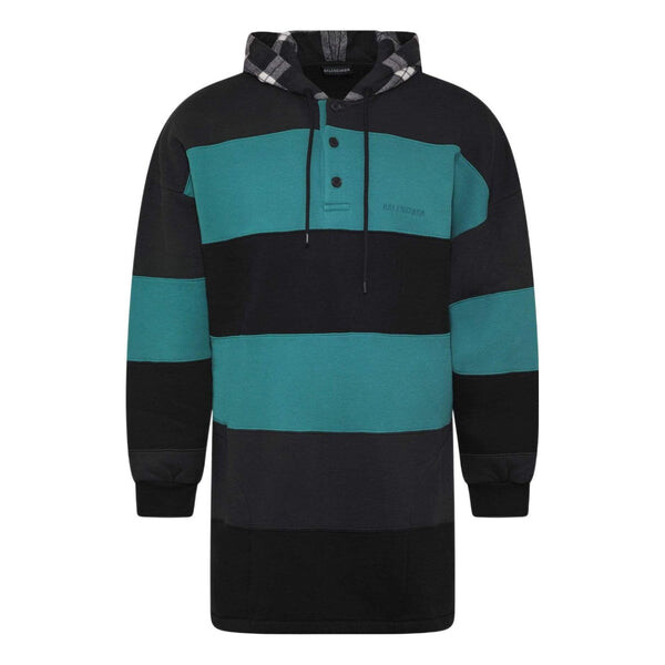

Толстовка striped oversized hoodie 'green black' Balenciaga, зеленый