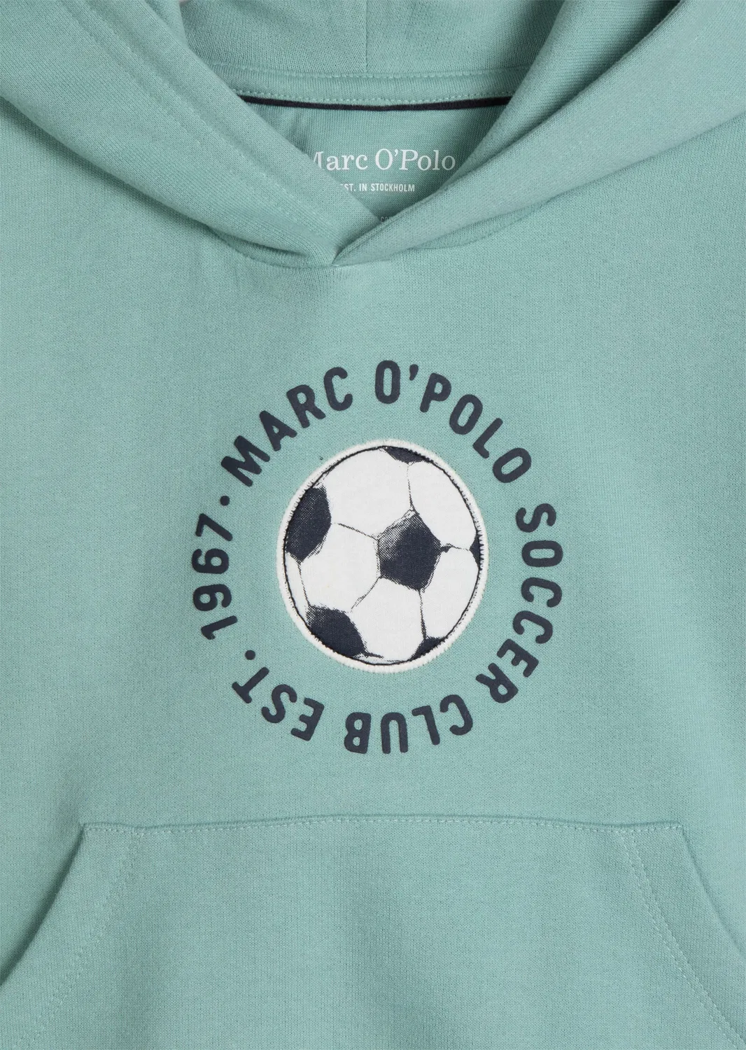 Свитшот с капюшоном из органического хлопка Marc O'Polo, зеленый — фото 3