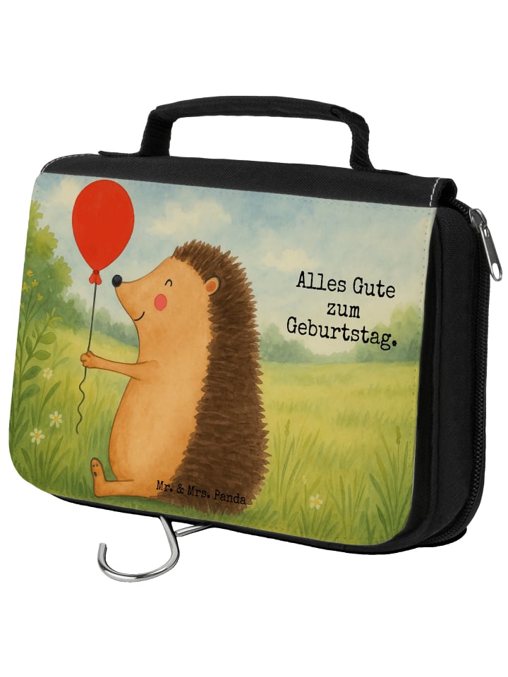 

Mr. & Mrs. Panda Косметичка с изображением ежика и воздушного шарика, надпись белого цвета