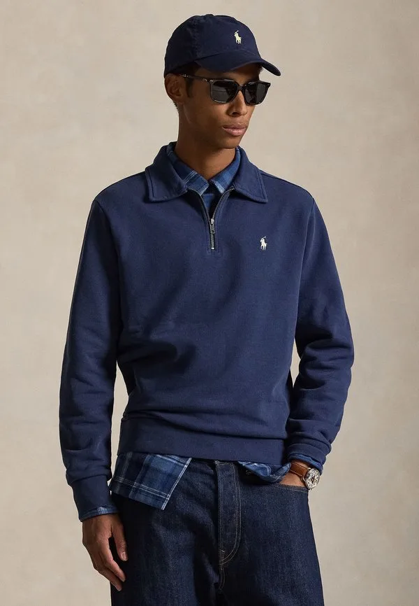 Толстовка из флиса с петлевой структурой и молнией до середины груди Polo Ralph Lauren, Cruise Navy