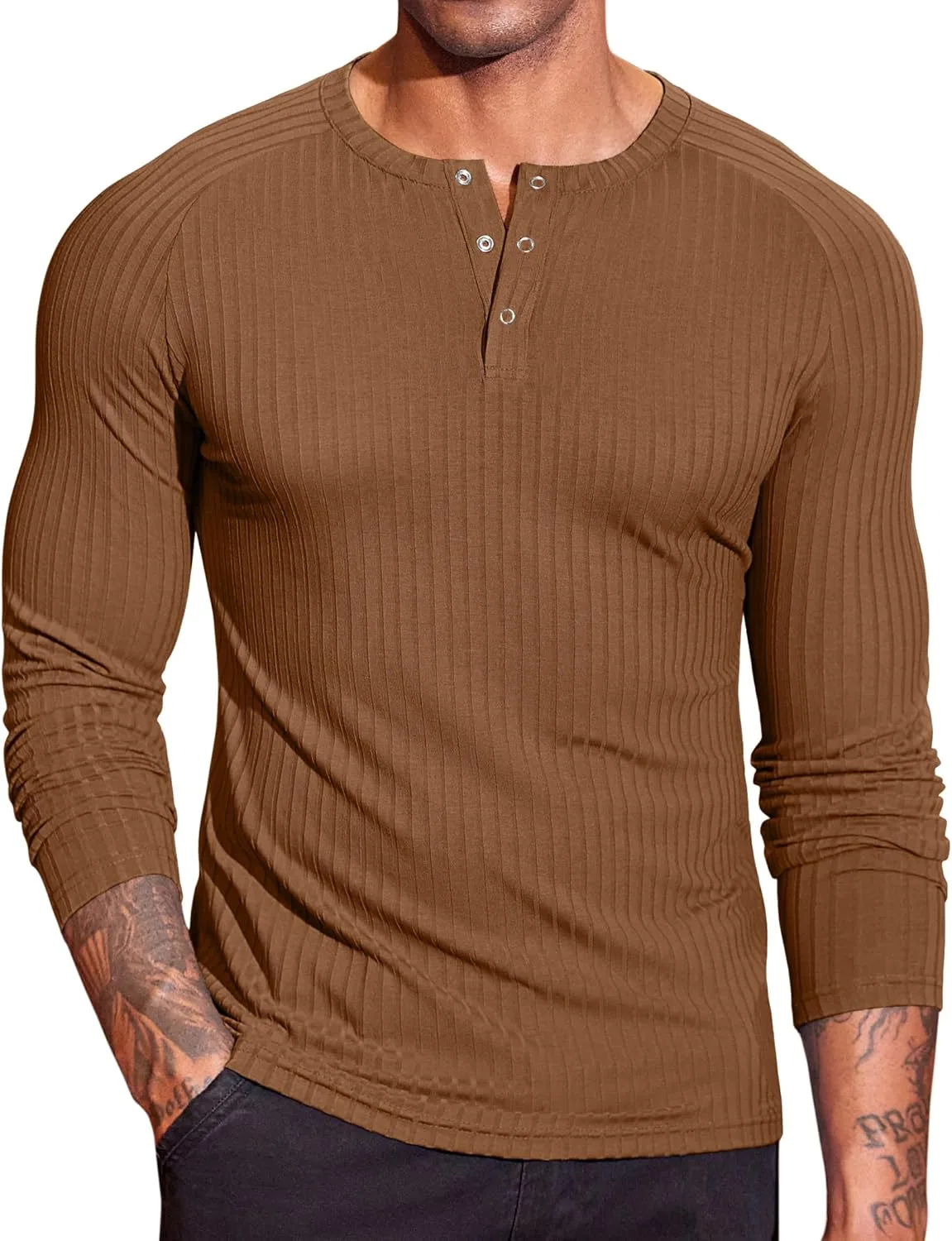 

Футболка COOFANDY мужская Muscle Slim Fit с длинным рукавом