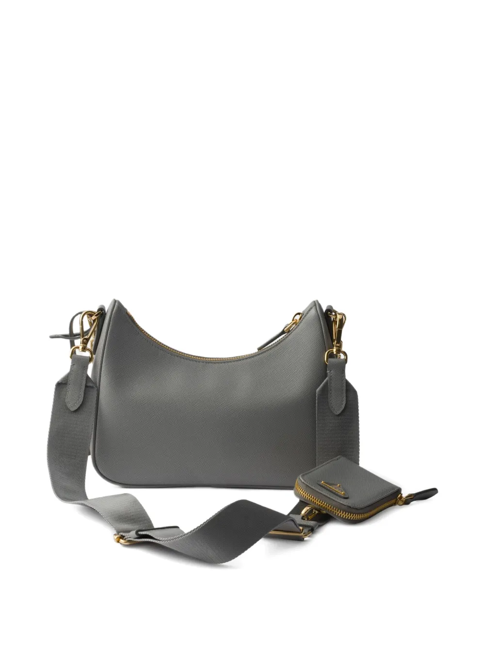 Сумка Prada Re-Edition 2005 из сафьяновой кожи, серый — фото 2