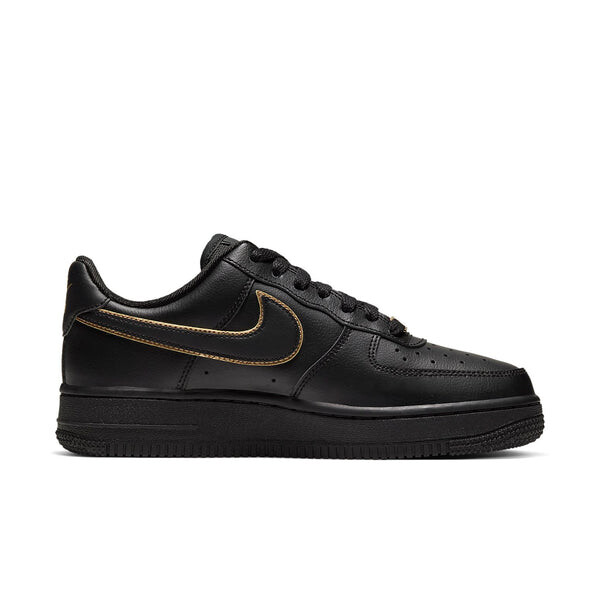Кроссовки air force 1 low '07 essential 'black gold swoosh' Nike, черный — фото 2