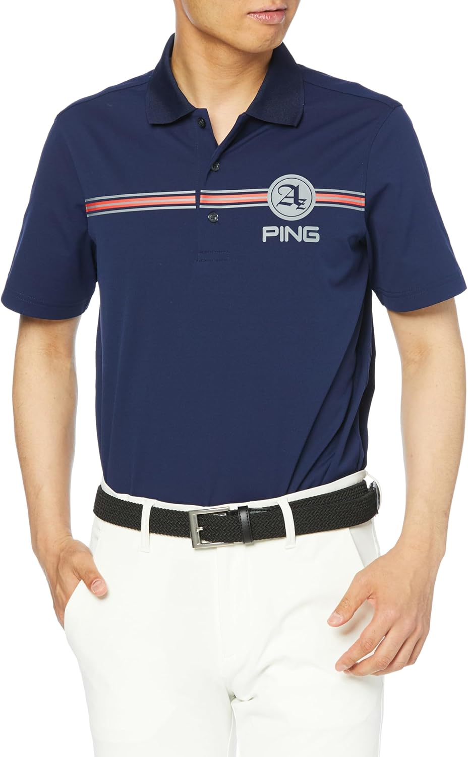 

Мужская поло-рубашка с коротким рукавом Pin Apparel 621-4160215 (впитывающая, быстросохнущая, с защитой от УФ-излучения), для гольфа, темно-синяя (120navy) Ping