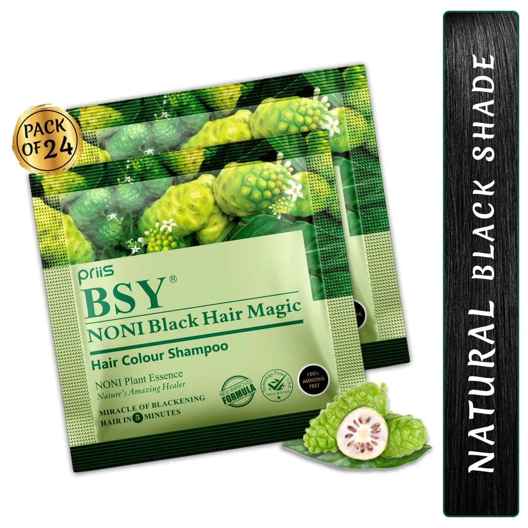 Шампунь-краска для волос «Noni Black Hair Magic» от BSY, 24 саше по 12 мл Ybs