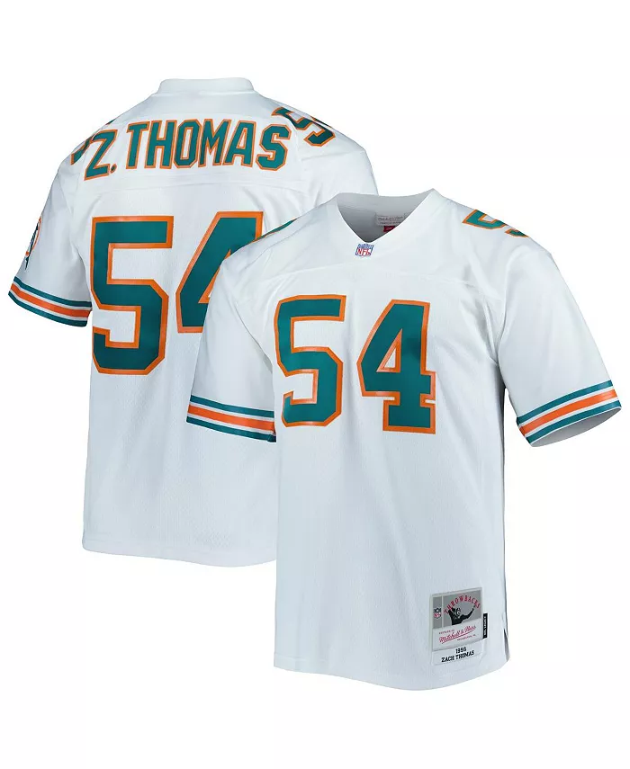 

Мужская реплика джерси Miami Dolphins 1996 Legacy Зака Томаса в белом цвете Mitchell & Ness