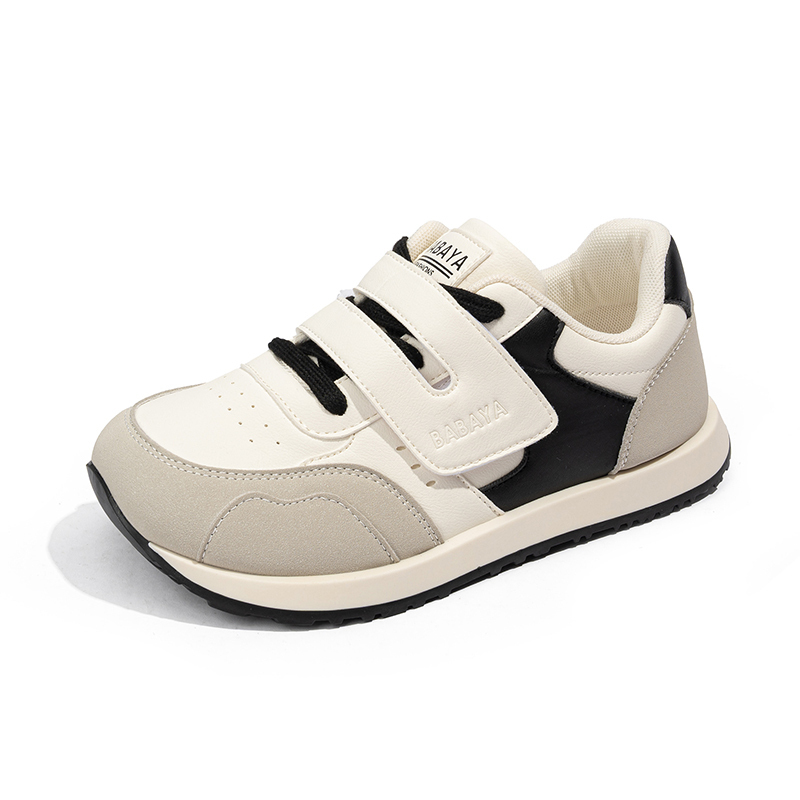 Babaya Скользостойкие износостойкие низкие детские повседневные туфли beige black для подростков — фото 2