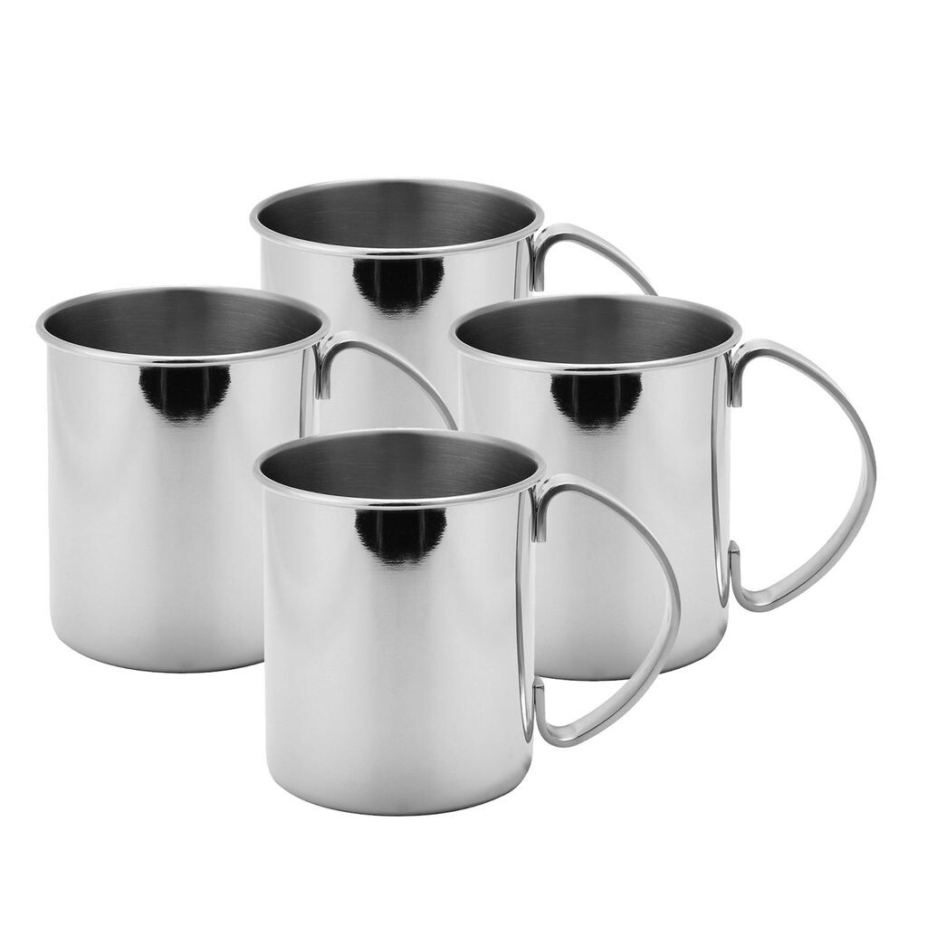 

ECHTWERK Moscow Mule Набор кружек из 4 предметов из нержавеющей стали, 1000 мл, цвет: серебро