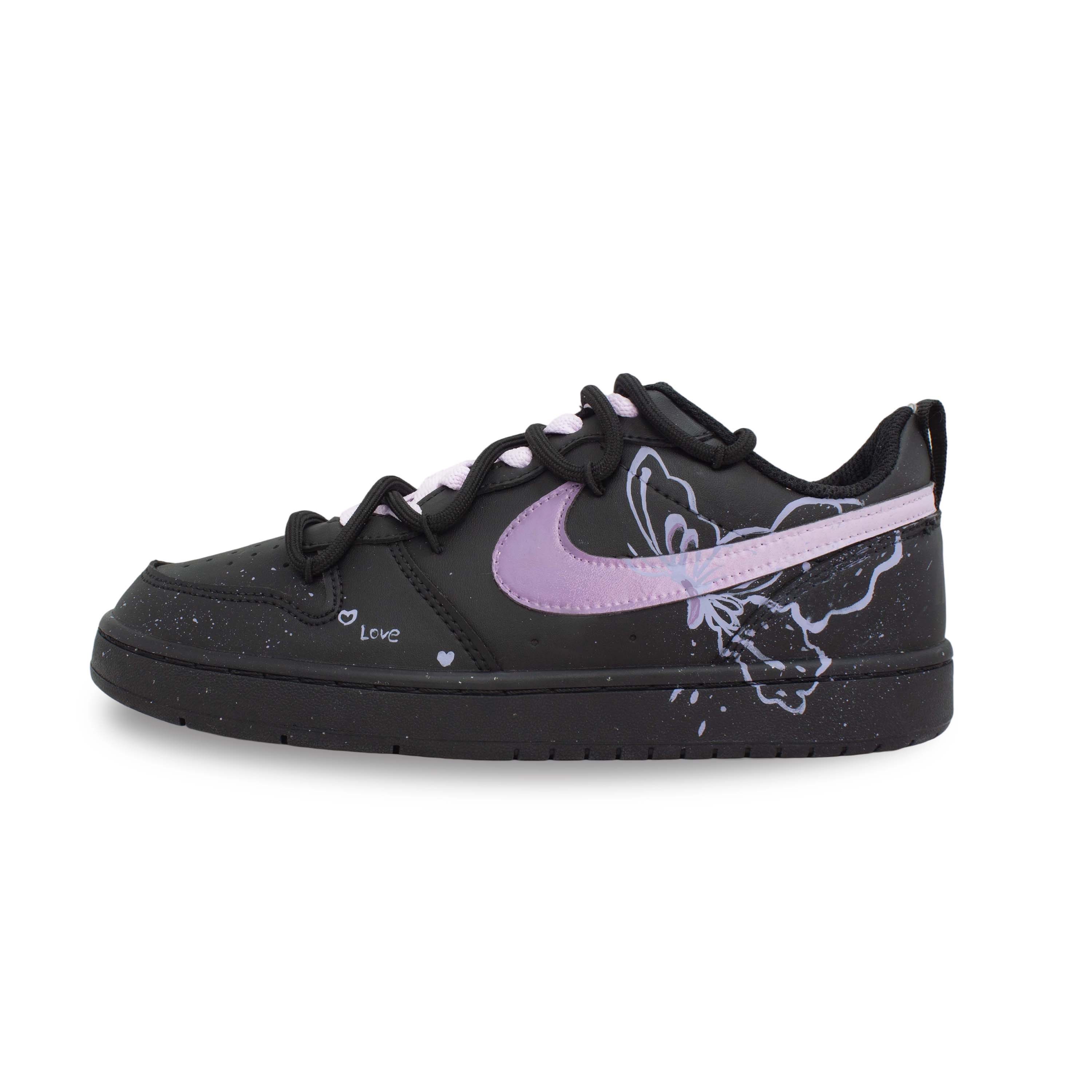 

Nike Кроссовки Court Borough Slip Resistant Shock Absorbers Low top Kids' Skateboarding Shoes Black/Purple Kids'