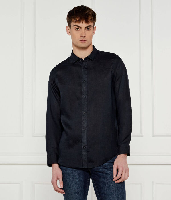 

Льняная рубашка Regular fit Armani Exchange, синий