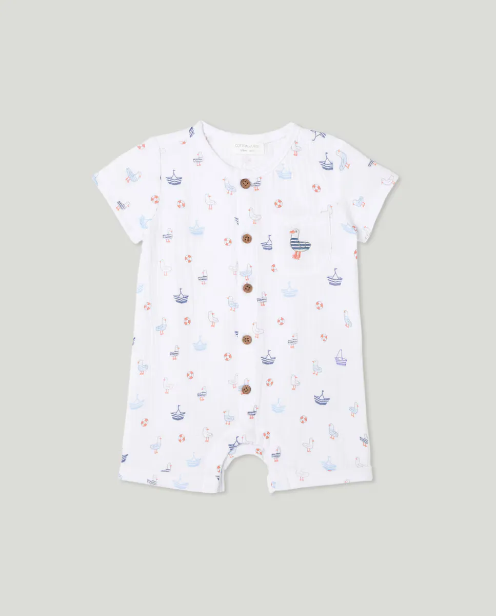 

Детский комбинезон для мальчика Cotton Juice, белый