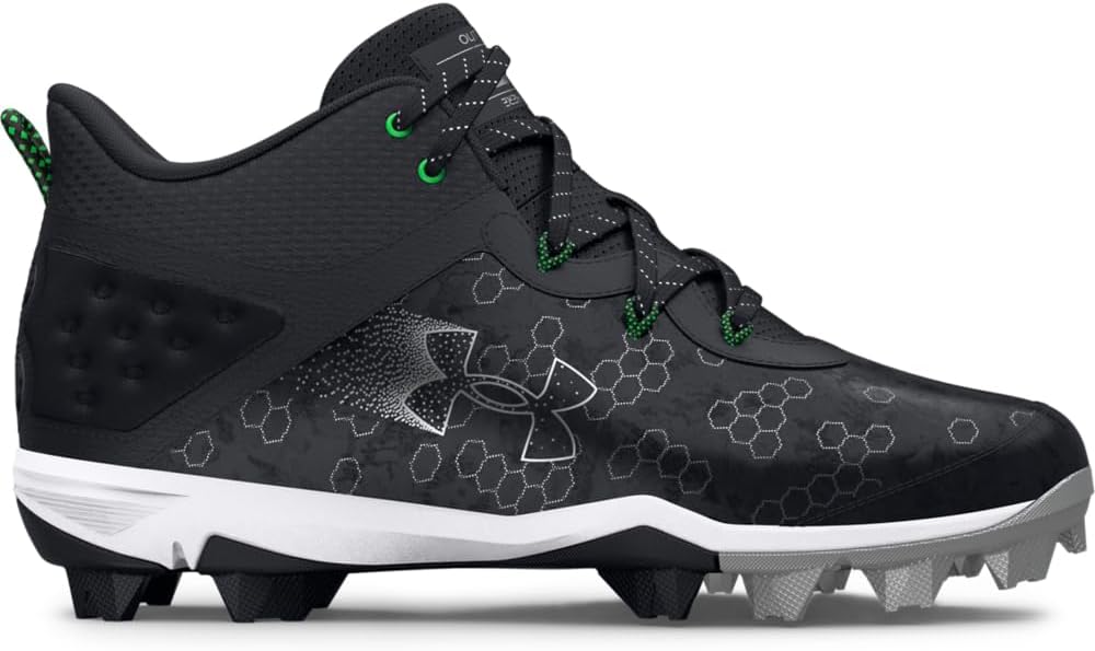 Кроссовки Under Armour Mens Harper 8 Mid RmBaseball, (001) Black/Black/Metallic Silver — фото 4