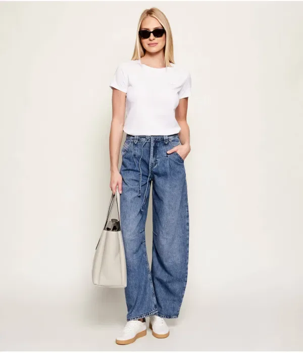 Джинсы C_плиссированные бочкообразные 1.0 mom fit Boss Orange, синий — фото 2