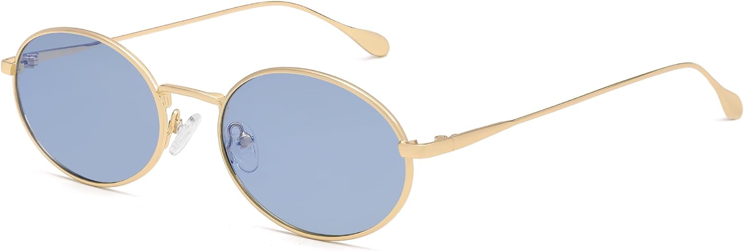 

Солнцезащитные очки VANLINKER Retro Oval Polarized для женщин и мужчин, винтажные, 90-е, с металлической золотой оправой, модель VL9872, C6-polarized Blue Lens/Gold Frame