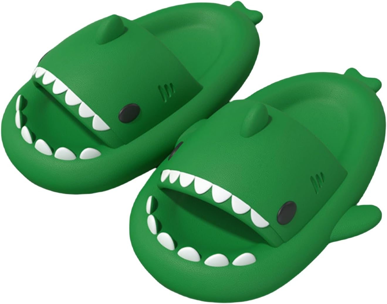 

Тапочки с акулами, унисекс шлепанцы с акулами, толстая нескользящая подошва, сандалии с открытым носком для двоих, милые пляжные шлепанцы Ythspnze, зеленый