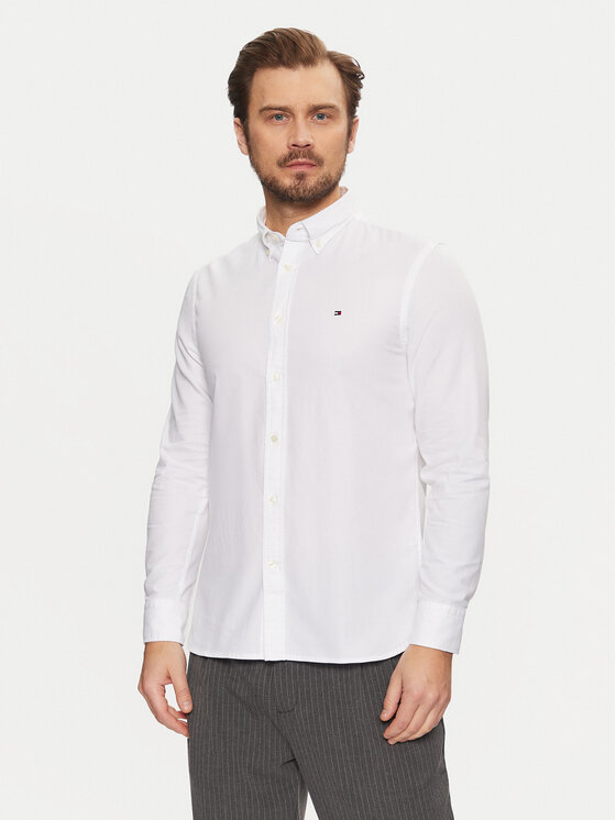 

Рубашка облегающего кроя Flex Dobby MW0MW37578 Tommy Hilfiger, белый