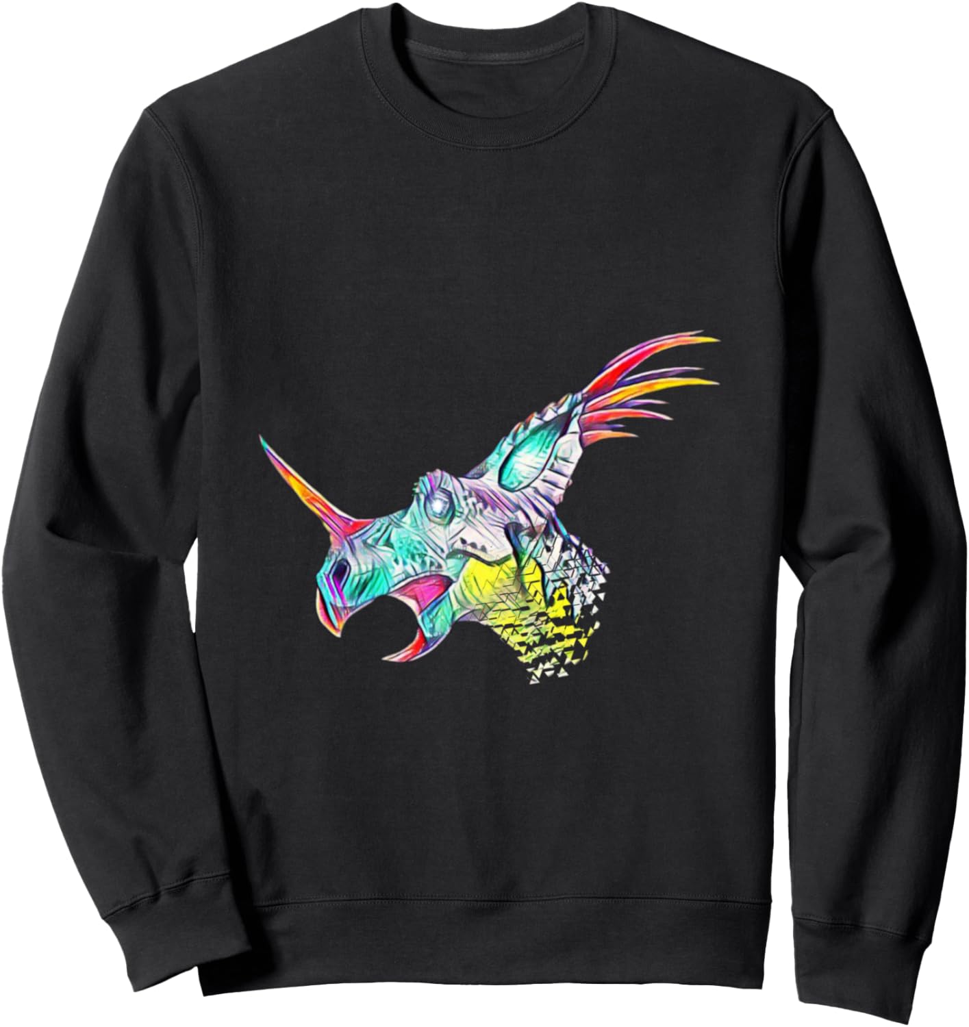 

Толстовка с красочным дизайном в стиле динозавра трицератопса (Dinosawa motif herbivore primitive era) Triceratops - Dinosaur Dinosawa Prehistoric Age Gift Christmas Birthday, черный