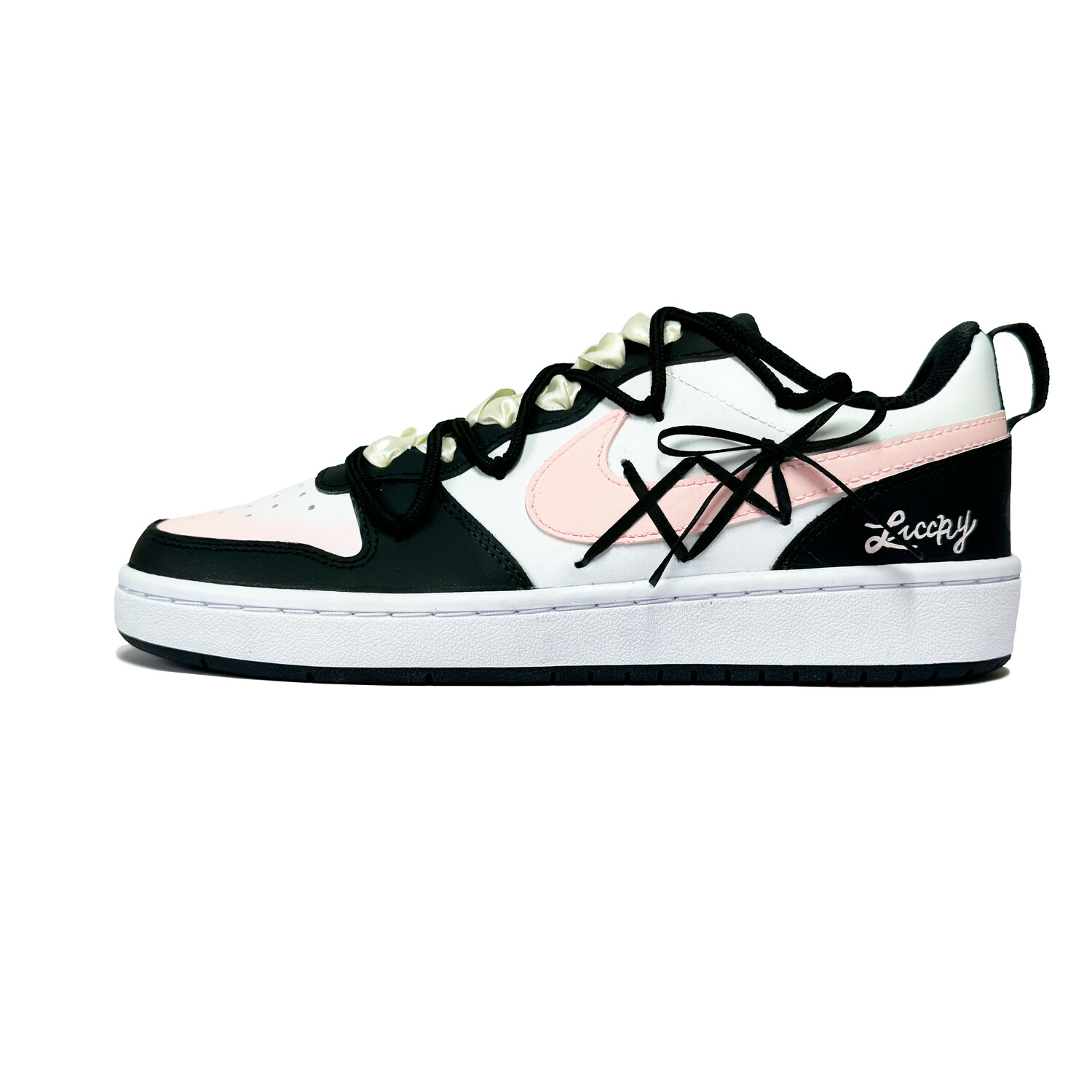 

Кроссовки Nike Court Borough Skateboarding Shoes Women's Low-top White/black, розовый