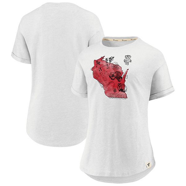 

Женская белая футболка Wisconsin Badgers True Classics Home State Fanatics