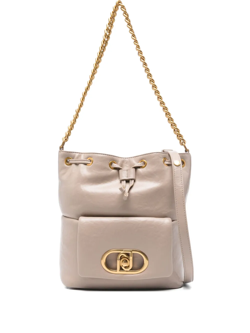 

Сумка на плечо с кулиской и цепочкой LIU JO, нейтральный