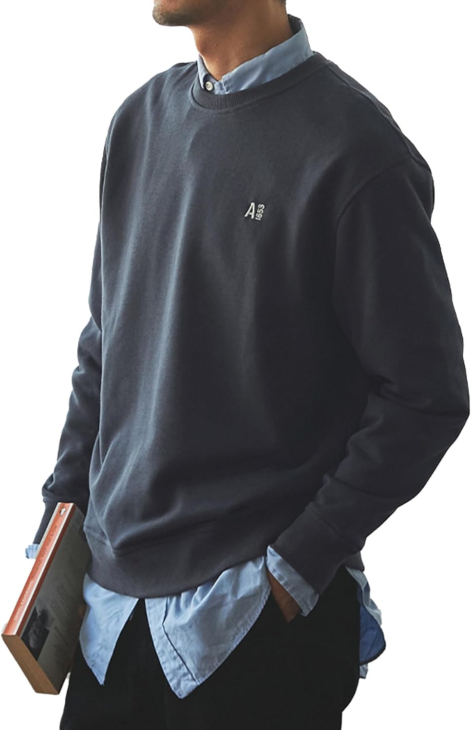 

Толстовка AIGLE с круглым вырезом из французского махрового трикотажа, унисекс, для взрослых, темно-синий