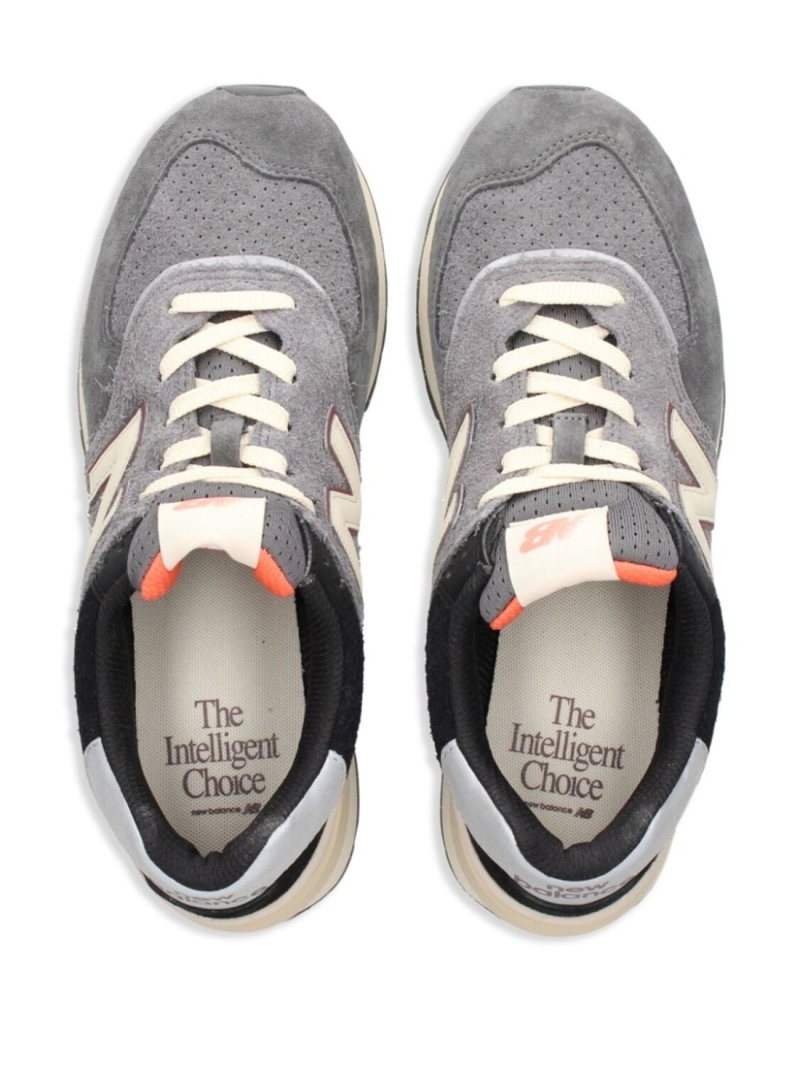 New Balance кроссовки 574 на шнуровке со вставками, серый — фото 4