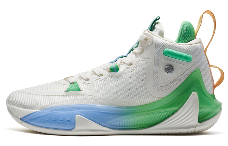 

Flying Shark 2nd Generation Высокие Баскетбольные Кроссовки Мужские Sail White Like Pink Green XTEP, Sail White/Soft Pink Green