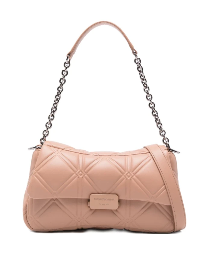 

Мягкая бежевая сумка с цепочкой Emporio Armani, розовый