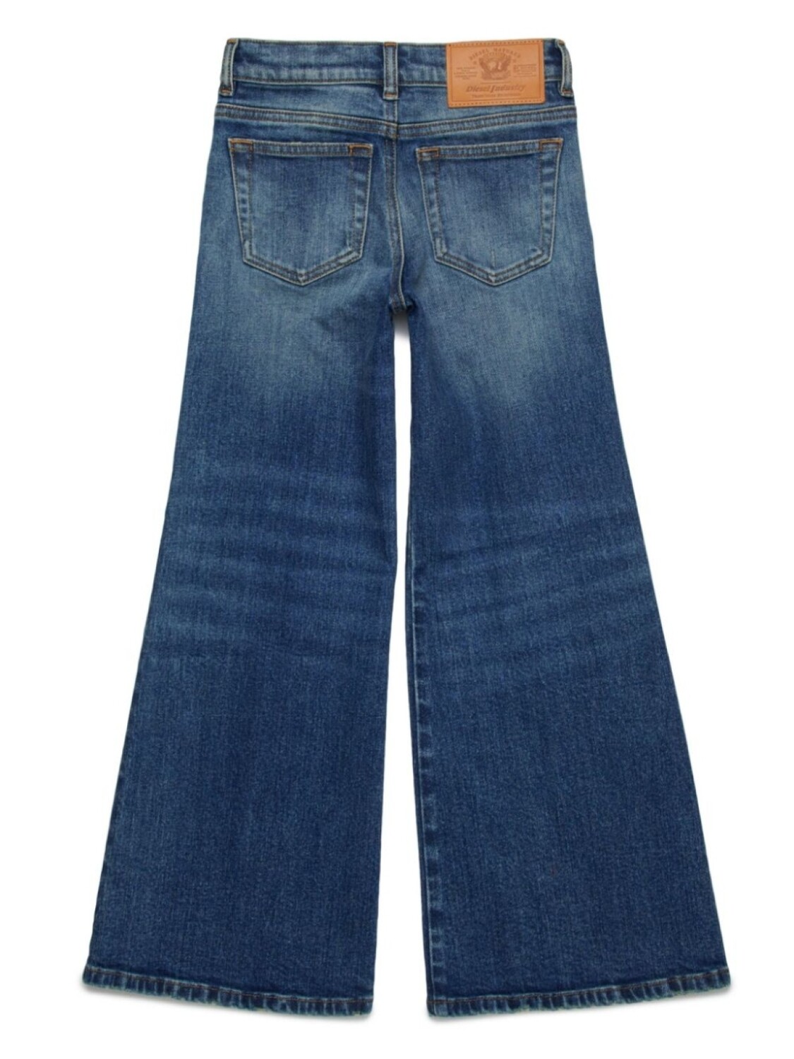 Diesel Kids расклешенные джинсы с эффектом потертости, синий — фото 2