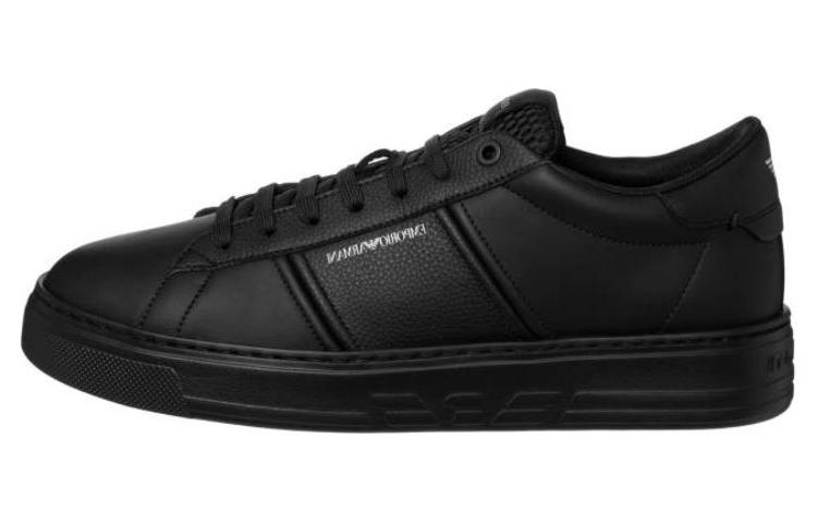 Кроссовки EMPORIO ARMANI с принтом логотипом на шнуровке, черные — фото 2