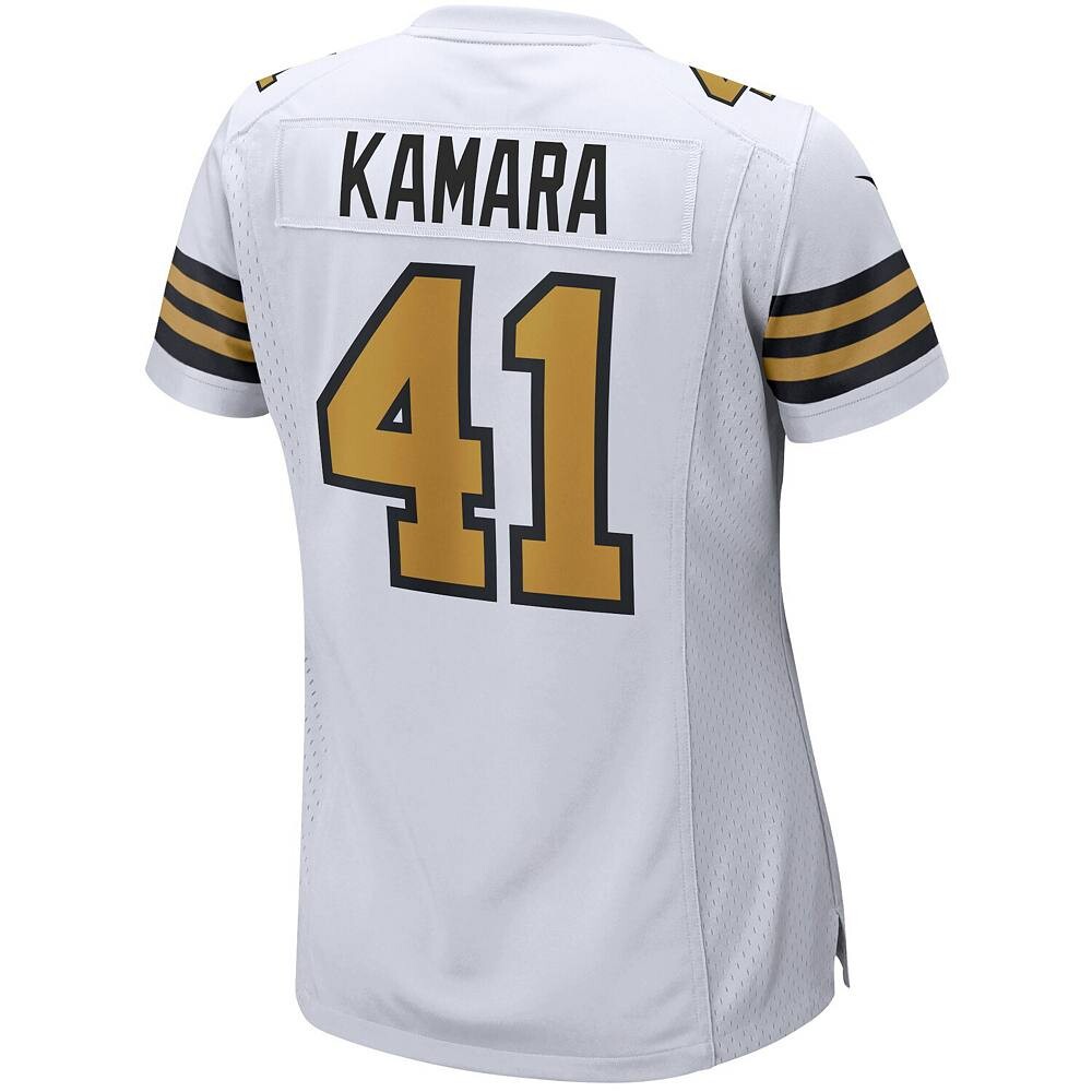 Женская белая майка Nike Alvin Kamara New Orleans Saints Alternate Game Player, цвет Snt White — фото 3