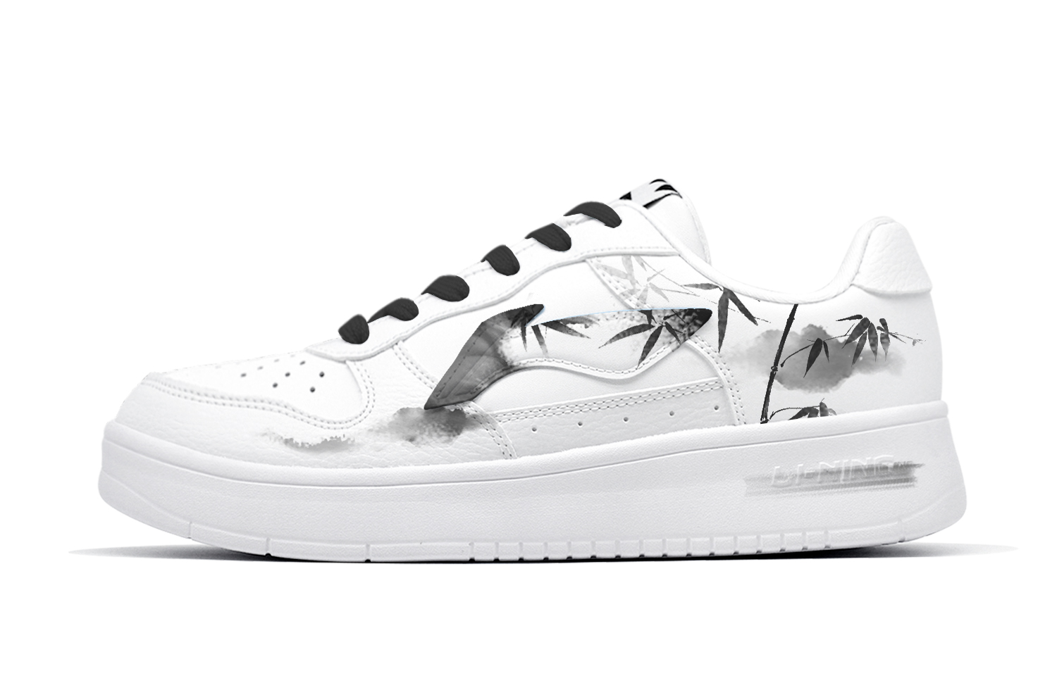 

LINING Беспонтонные лодки нескользящие износостойкие низкие скейтерские кроссовки мужские white