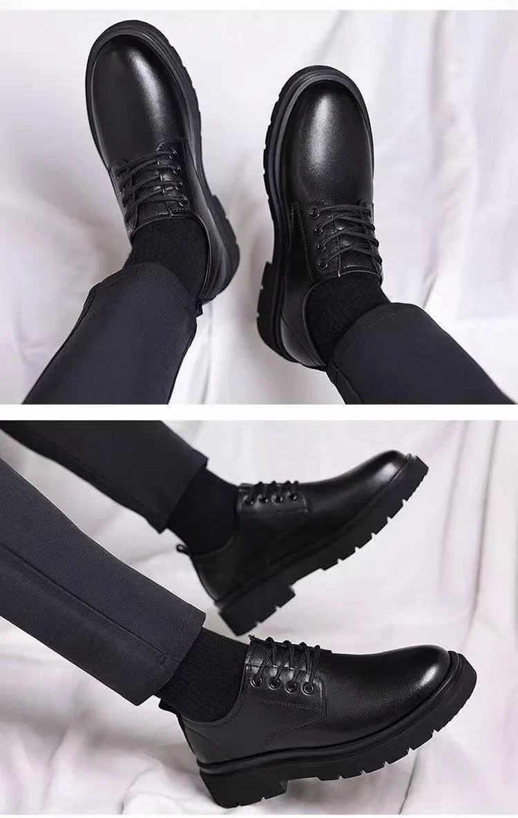 Мужские повседневные туфли из искусственной кожи, Loafers, черный DHUDHUFAN — фото 3
