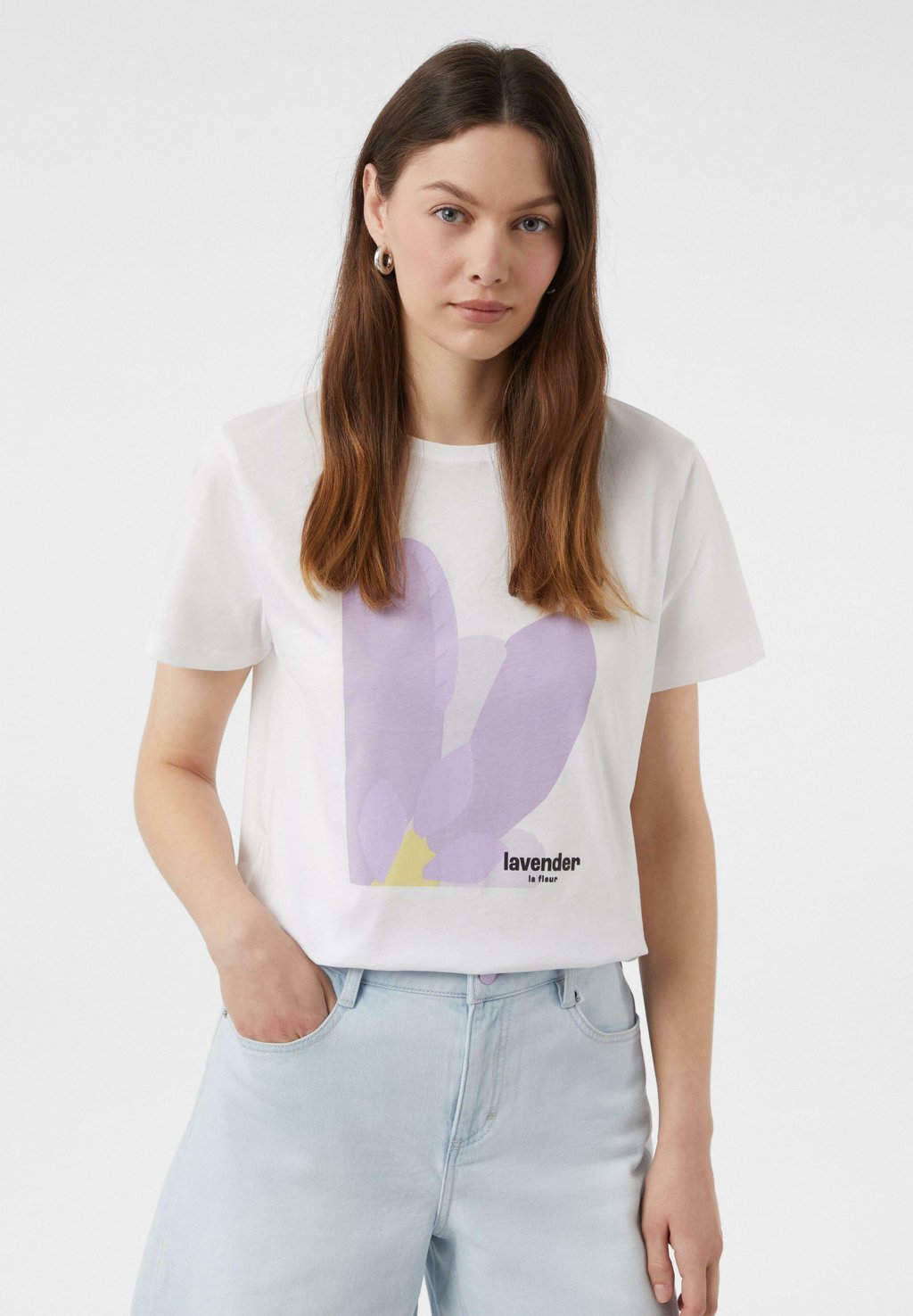 

Футболка с принтом comma casual identity, кремовый