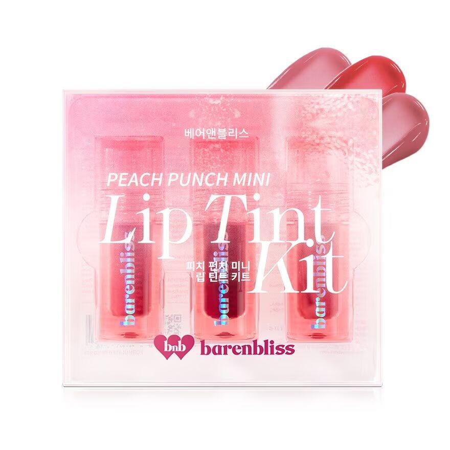 

Barenbliss Набор тинтов для губ Peach Punch Mini, 4,5 г. 3с 01 03 06, Glowy pinky red, Shiny red cherry, Soft rosy pink