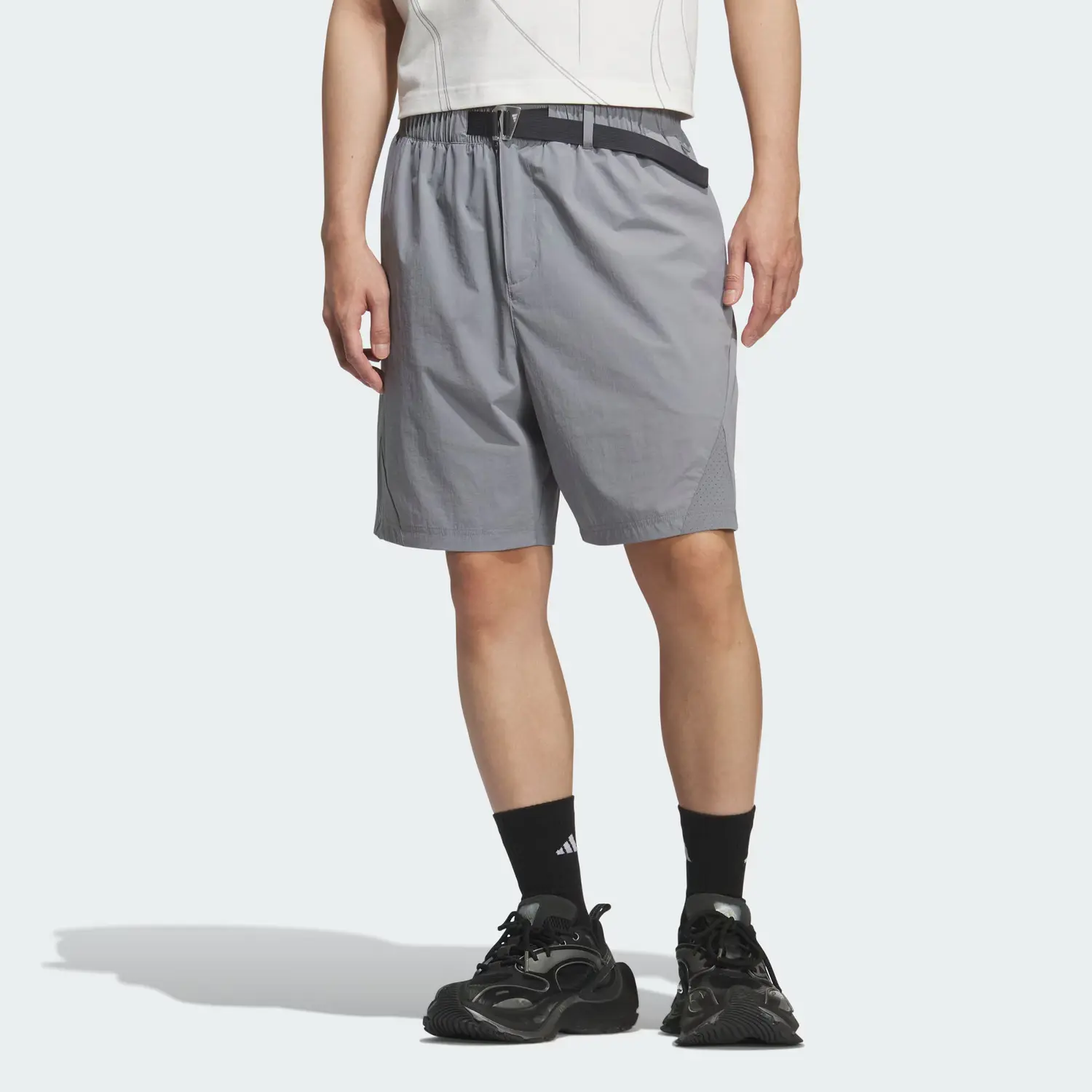 FOS SS25 WOVEN повседневные шорты мужские Adidas, светло-серый — фото 2