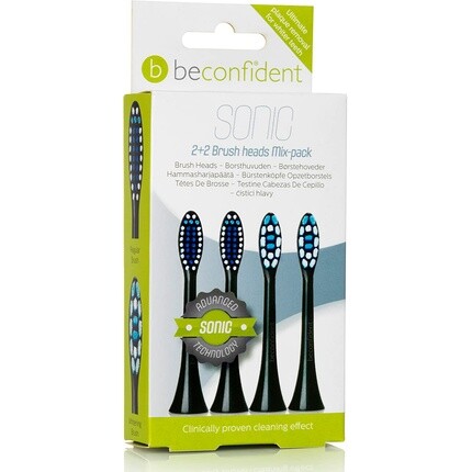

Beconfident Sonic Regular/Отбеливающие насадки для зубных щеток, набор из 4 предметов, черный