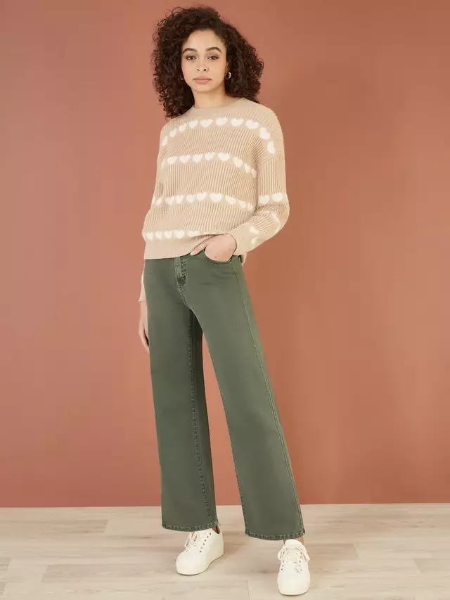 

Джинсы Yumi Canvas Wide Leg, зеленый