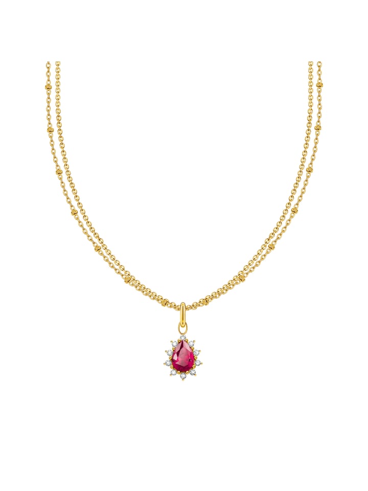 

Thomas Sabo Колье Vintage Romance с подвеской из золота и темно-красного металла