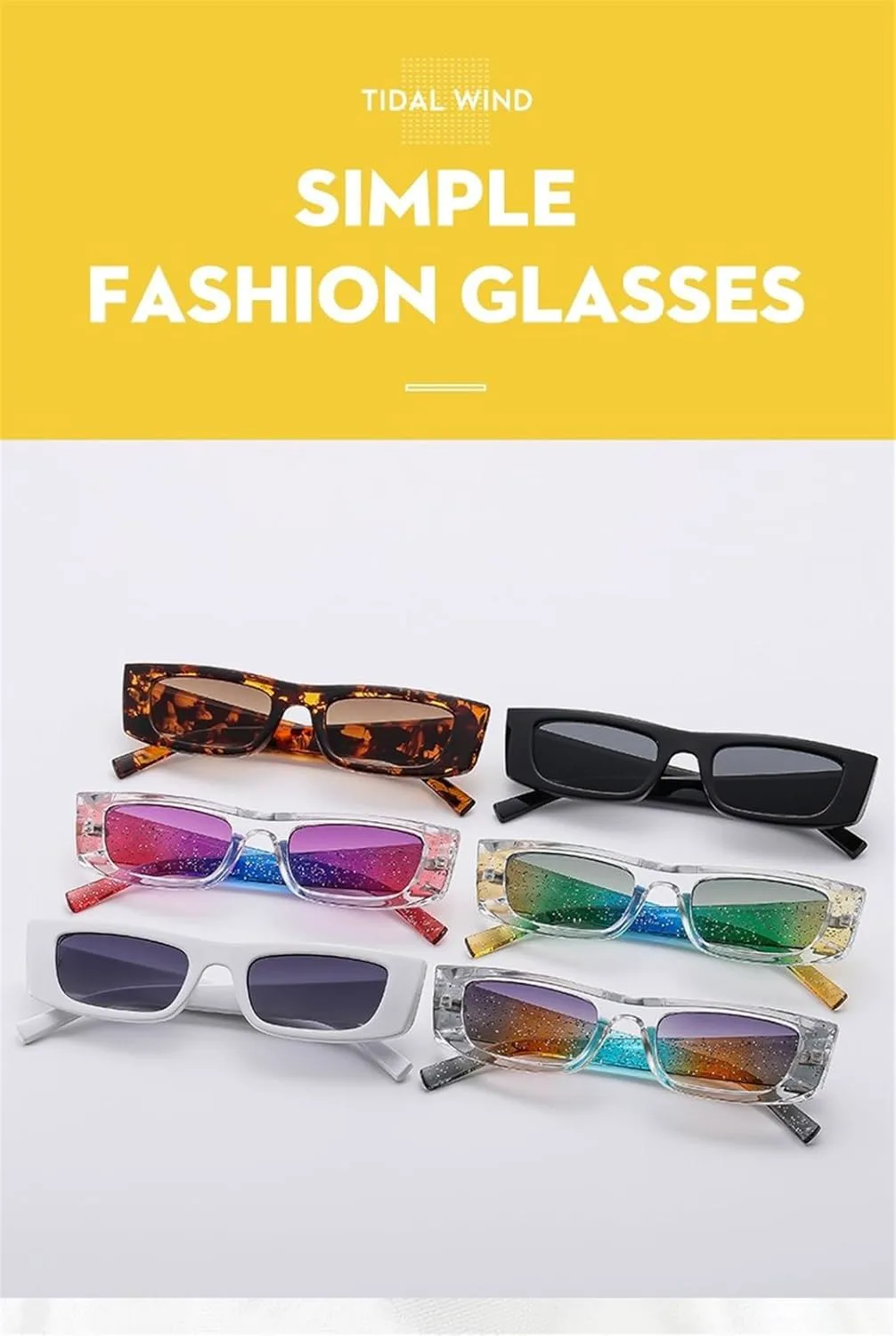 

Мужские солнцезащитные очки квадратной формы с маленькой оправой для спорта, отдыха на природе, женские солнцезащитные очки для поездок на работу Generic, White